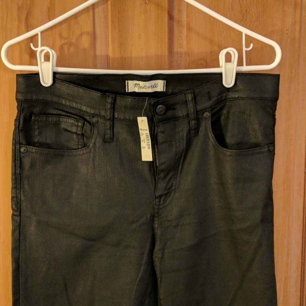 Black coated Madewell jeans